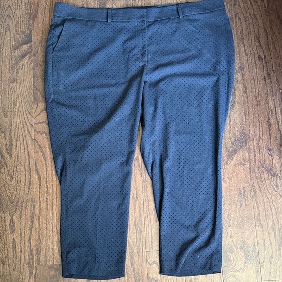 LOFT Pants - LOFT Plus Dark Blue Pants with Black Dots